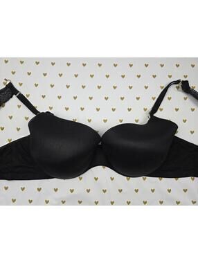 Victorias Secret Black INCREDIBLE Bra Lined Demi 36DD
